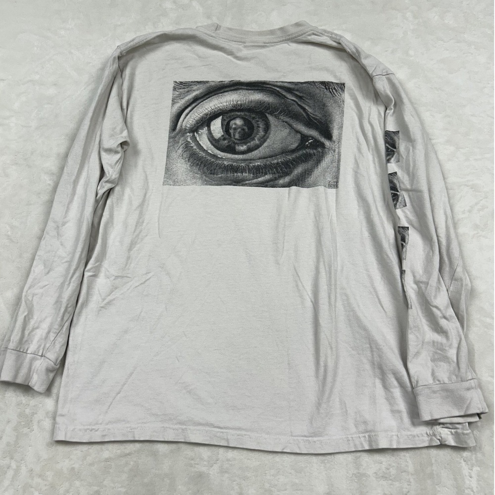 Supreme M.C. Escher Eye L/S Tee Mens XL White Graphic Long Sleeve Shirt